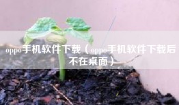 oppo手机软件下载（oppo手机软件下载后不在桌面）