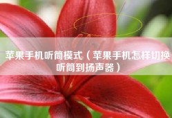 苹果手机听筒模式（苹果手机怎样切换听筒到扬声器）