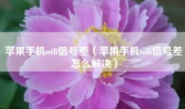 苹果手机wifi信号差（苹果手机wifi信号差怎么解决）