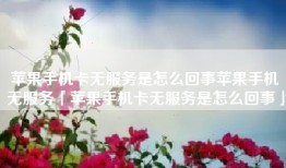 苹果手机卡无服务是怎么回事苹果手机无服务「苹果手机卡无服务是怎么回事」